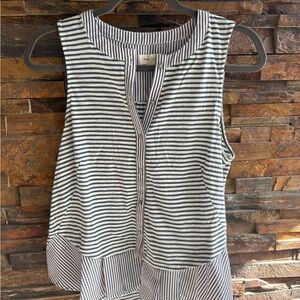 Anthropologie Black and White Striped Blouse